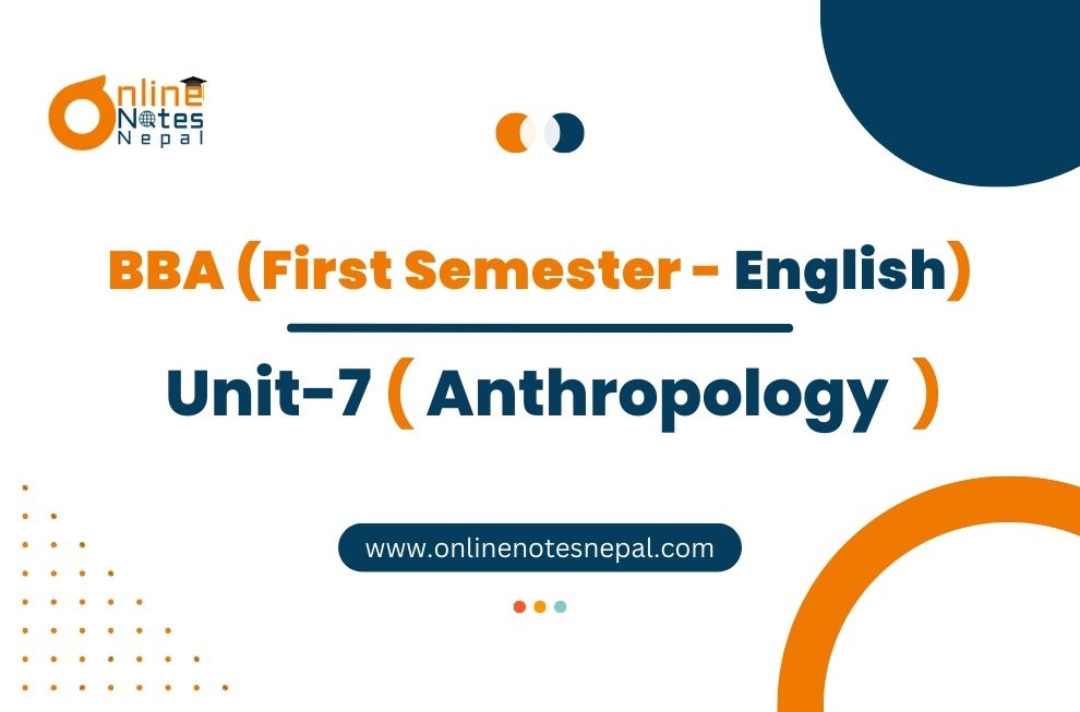 Unit 7: Anthropology - English - I | First Semester Photo